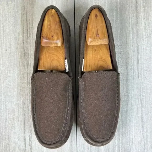 UGG Alder Espresso Brown Suede Leather Slip On Loafer Slipper Shoes Mens Size 9 - Picture 6 of 10